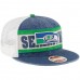Men's Seattle Seahawks New Era College Navy/Natural Vintage Stripe Throwback Redux 9FIFTY Adjustable Hat 2930763